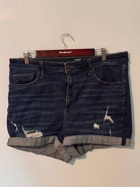 Universal Thread High-Waisted Distressed Dark Blue Denim Short Size 16W